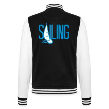sailing hobby boot segeln schiff segelboot meer wa - College-Sweatjacke - Schwarz/Weiß - Hinten - Marisol (170cm)