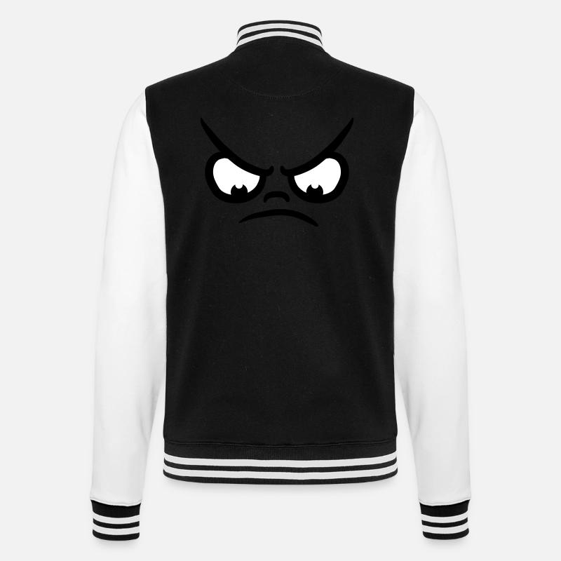 Angry Comic Face - College Sweat Jacket - black/white