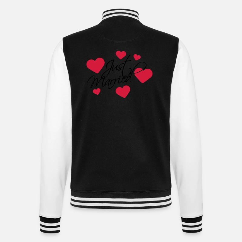 Just Married Logo - College-Sweatjacke - Schwarz/Weiß