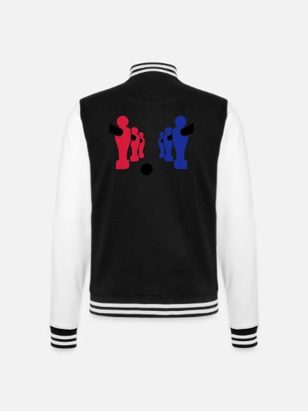 Tischkicker - College-Sweatjacke - Schwarz/Weiß