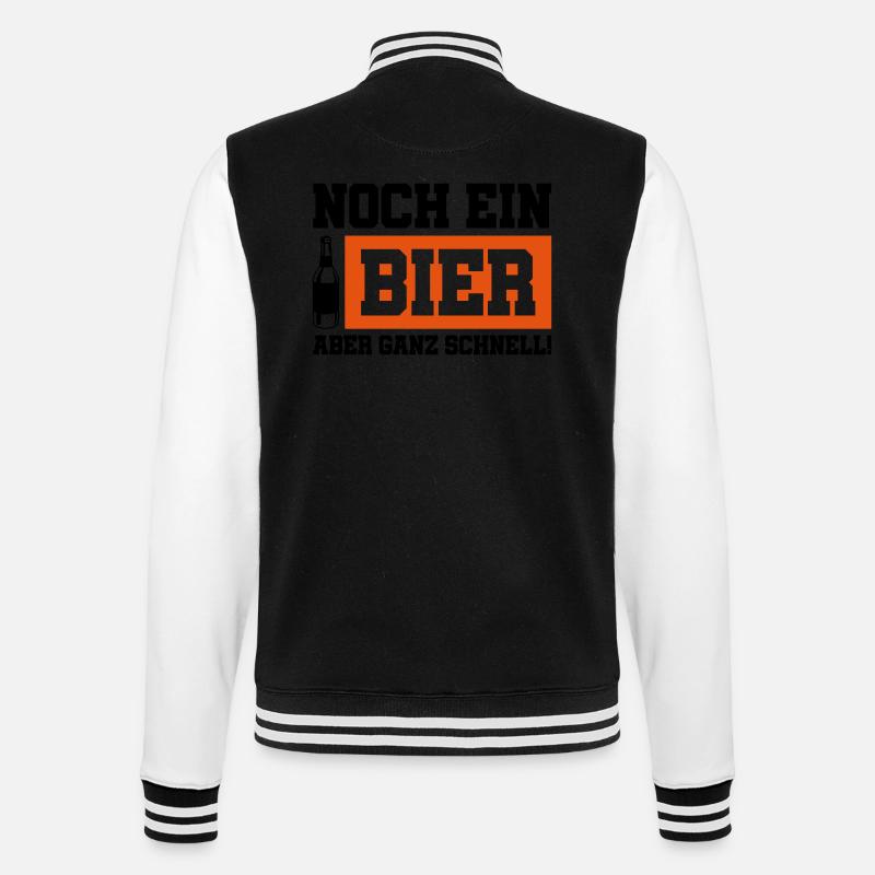 noch ein bier schnell - College-Sweatjacke - Schwarz/Weiß