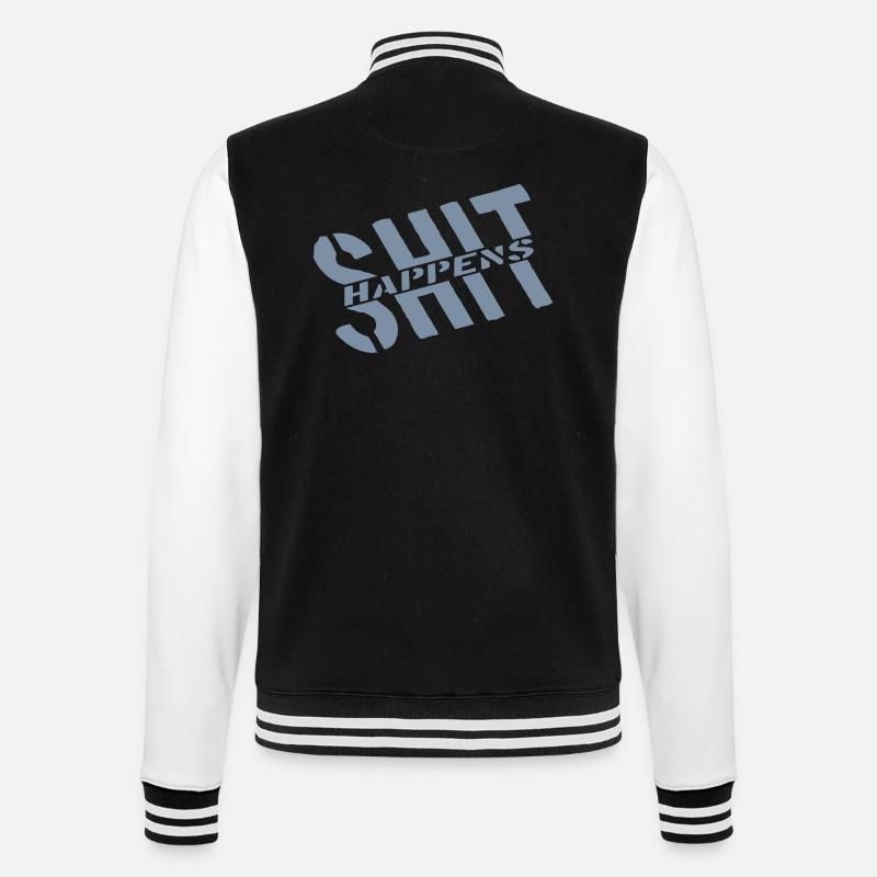 Devise Merde arrive blague - Veste Teddy - noir/blanc