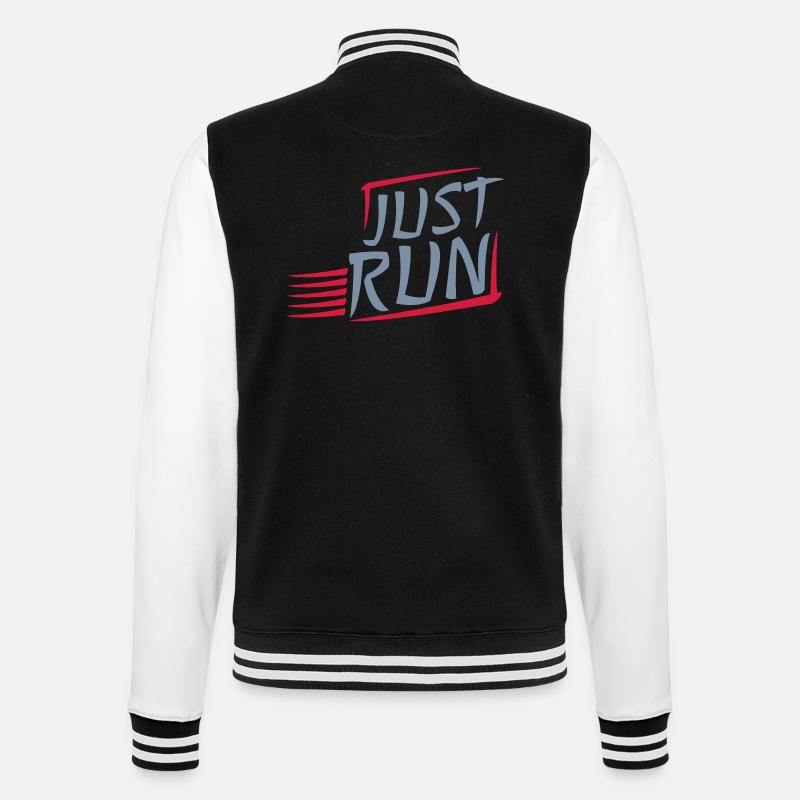 Logo Just Run Design - College Sweat Jacket - black/white