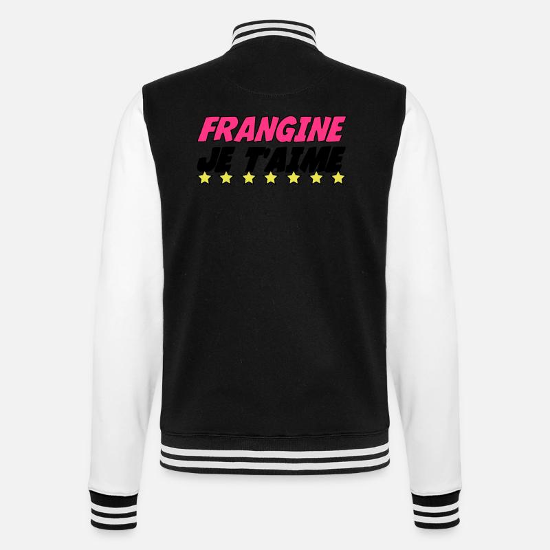 FRANGINE JE t 'aime - Veste Teddy - noir/blanc