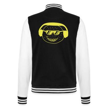 Funny DJ Party Lemon Fruit Music Fun Face - College Sweat Jacket - black/white - Back - Marisol (170cm)