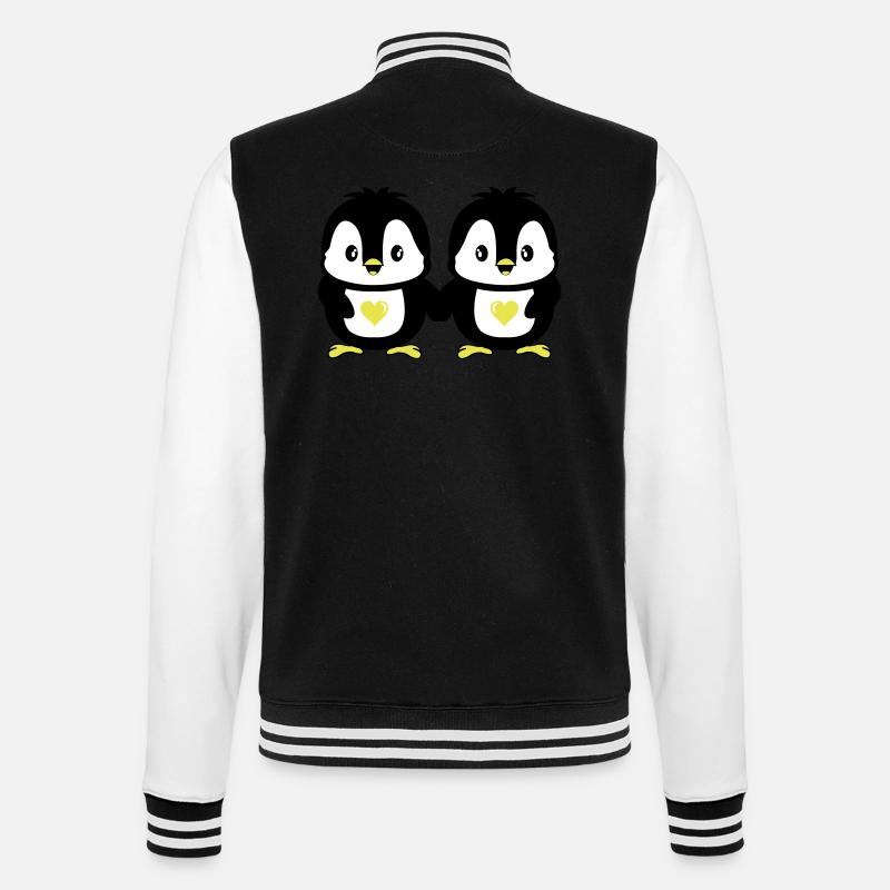 Penguins Cute Love - College Sweat Jacket - black/white