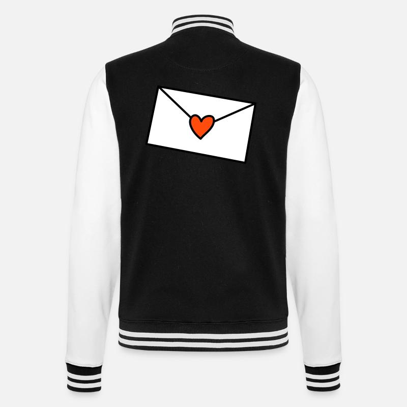 Brief Herz dreifarbig - College-Sweatjacke - Schwarz/Weiß