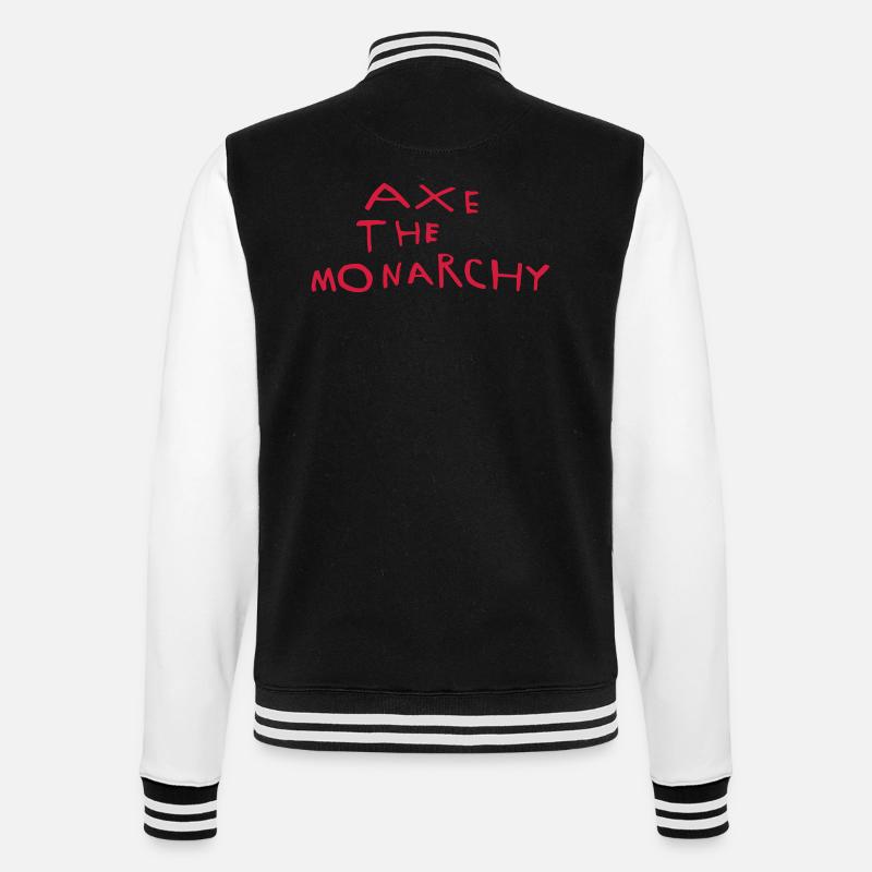 Axe the monarchy - College Sweat Jacket - black/white