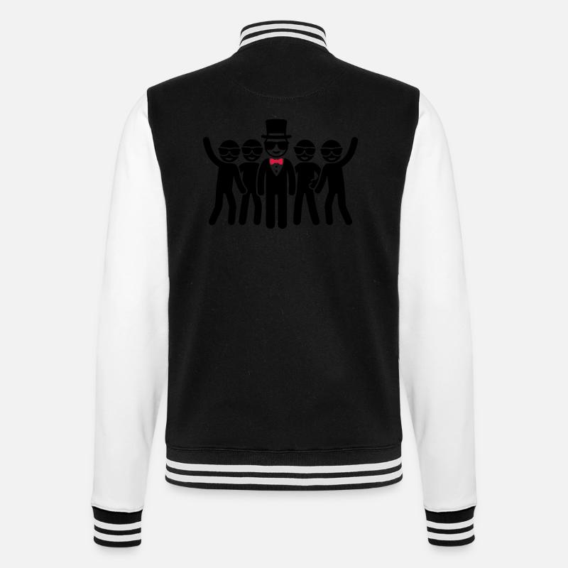 Team Bräutigam - College-Sweatjacke - Schwarz/Weiß