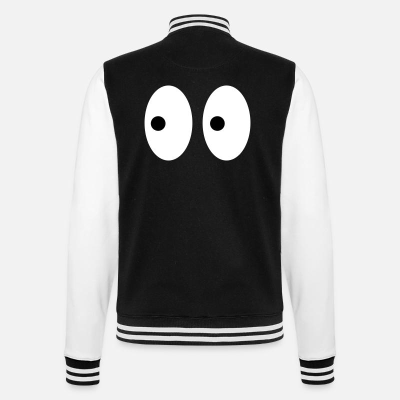 Augen - College-Sweatjacke - Schwarz/Weiß