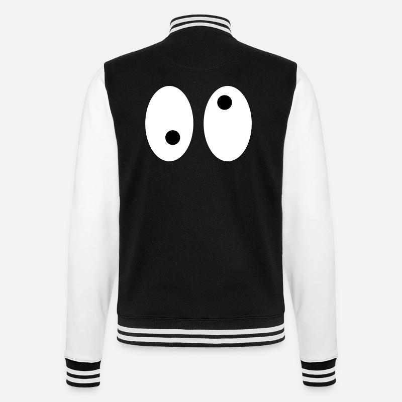 Augen Schielen - College-Sweatjacke - Schwarz/Weiß