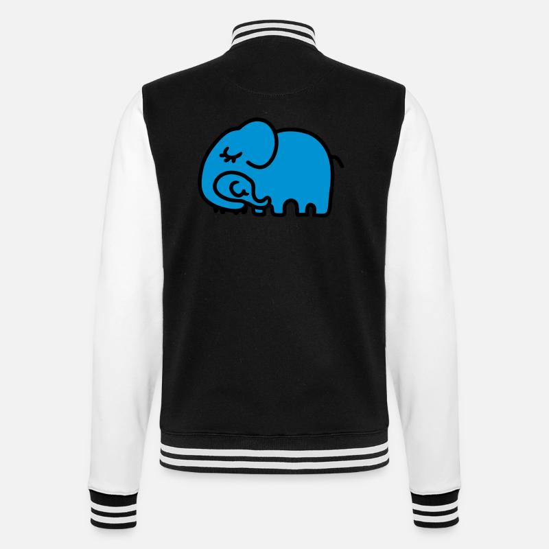 Mutter - Kind Elefant - College-Sweatjacke - Schwarz/Weiß