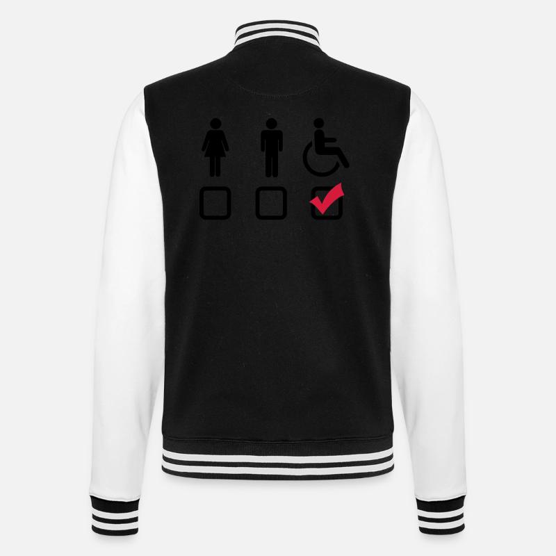 Behindert Rollstuhl - College-Sweatjacke - Schwarz/Weiß