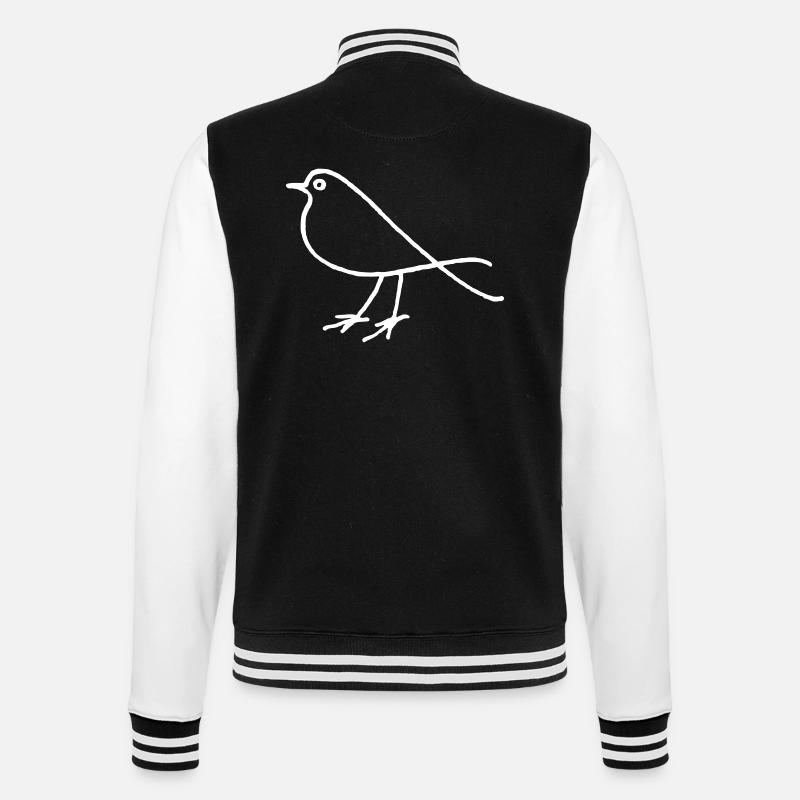 Vogel - College-Sweatjacke - Schwarz/Weiß
