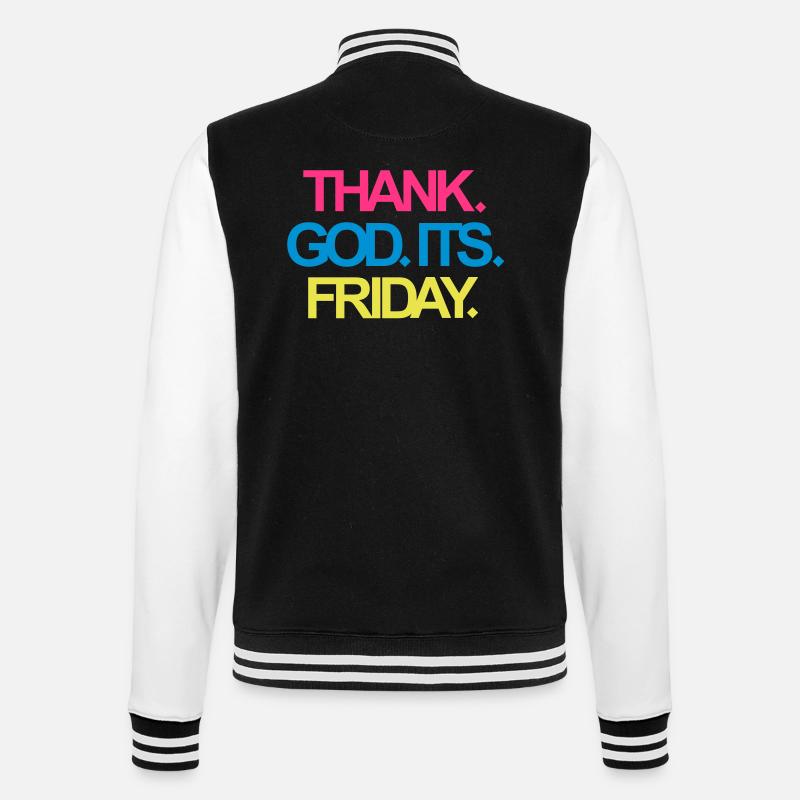 It's Friday! - College Sweat Jacket - black/white