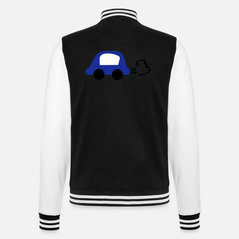 blue_car - College-Sweatjacke - Schwarz/Weiß