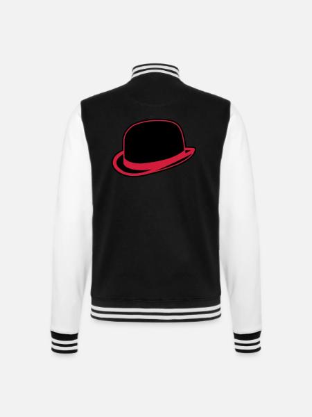 Horrorshow Orange Bowler Hat Melone Hut Clown Alex - College-Sweatjacke - Schwarz/Weiß