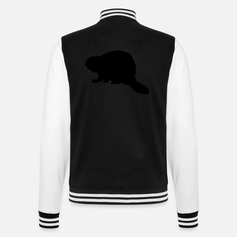 Biber - College-Sweatjacke - Schwarz/Weiß