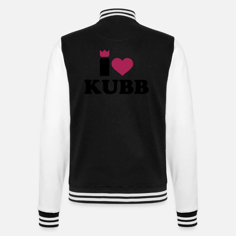 I love Kubb - College Sweat Jacket - black/white