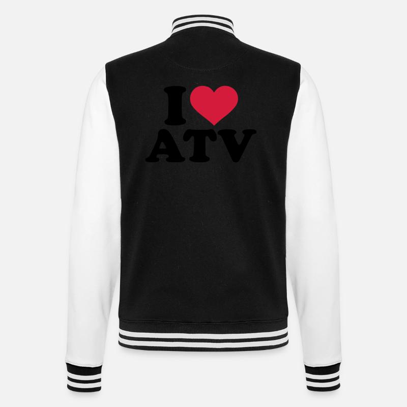 I love ATV - College Sweat Jacket - black/white