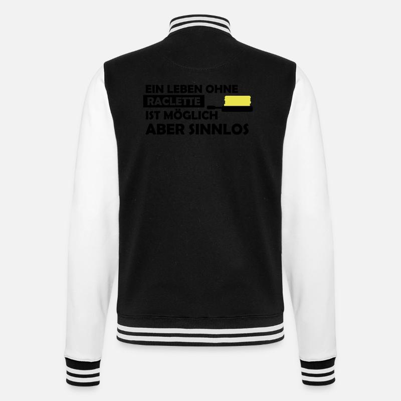 ein leben ohne raclette - College-Sweatjacke - Schwarz/Weiß