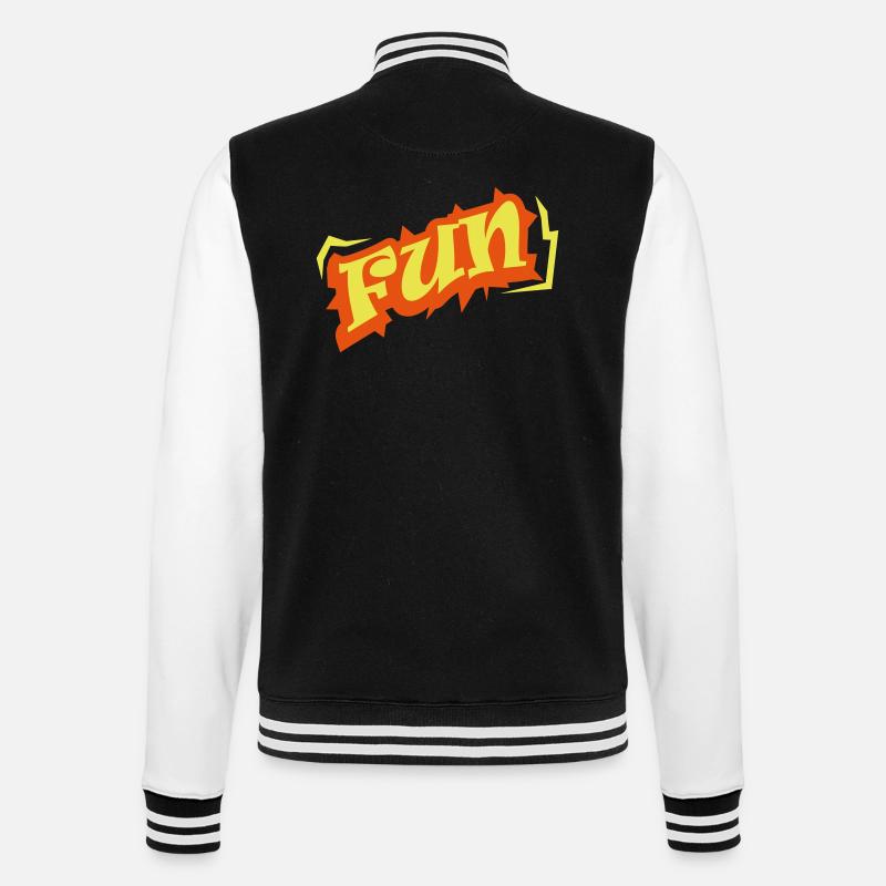Logo word fun textuel - Veste Teddy - noir/blanc