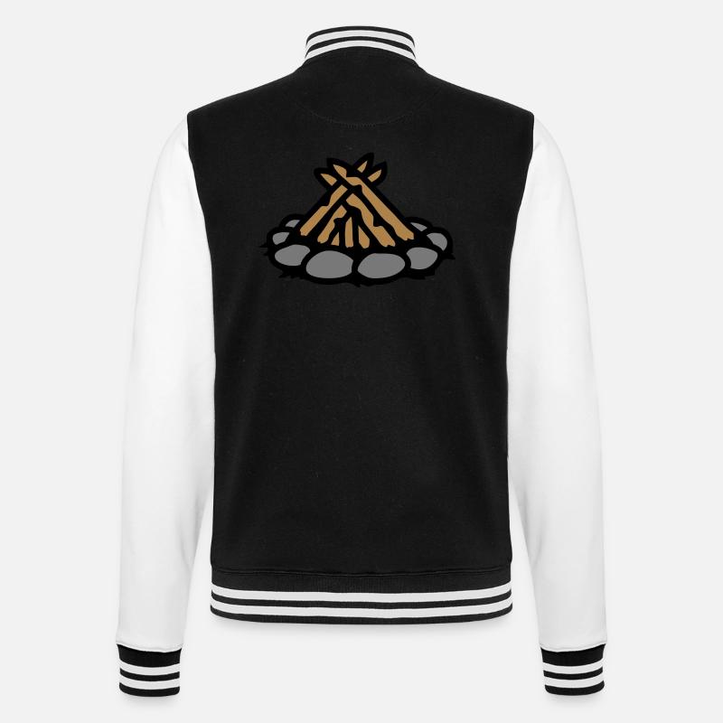 Campfire without fire Camping - College Sweat Jacket - black/white