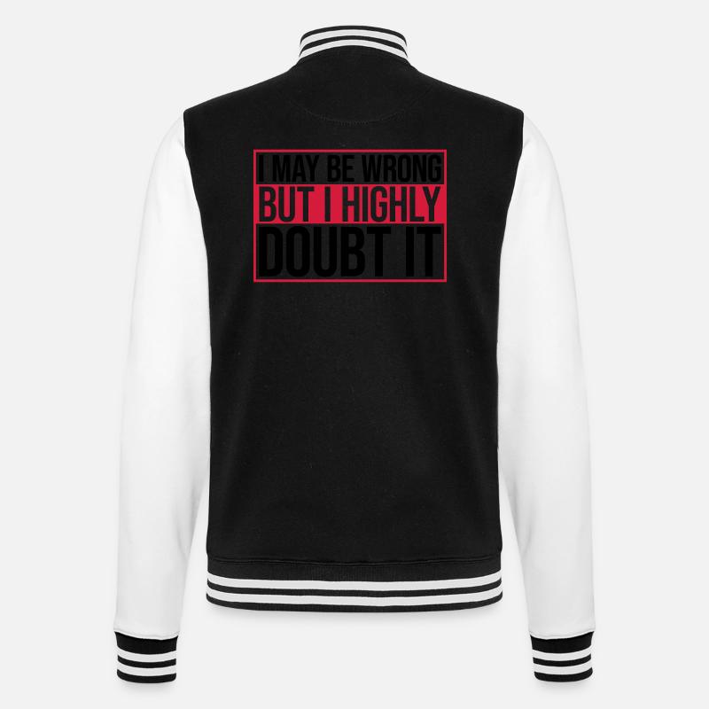 I may be wrong - College-Sweatjacke - Schwarz/Weiß