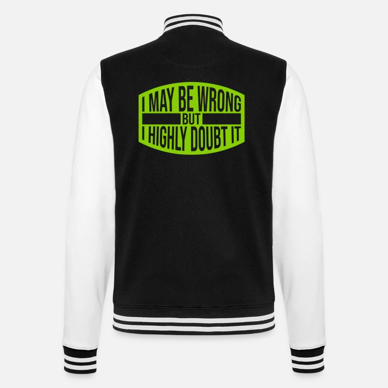 I may be wrong - College-Sweatjacke - Schwarz/Weiß