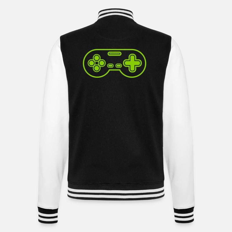 Retro Gamer alter Controller - College-Sweatjacke - Schwarz/Weiß