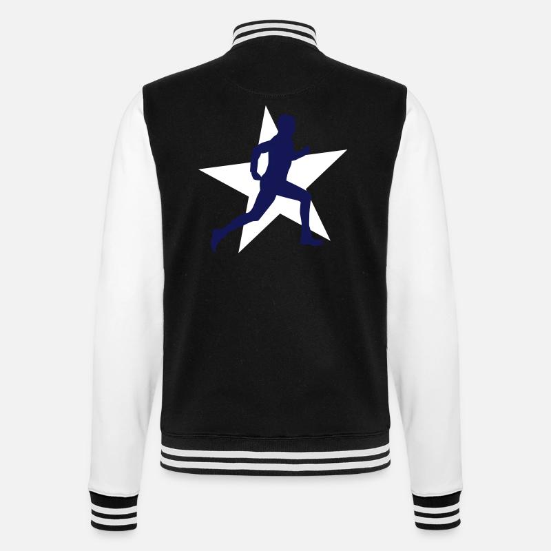 running male ii with star 2c - College Sweat Jacket - black/white