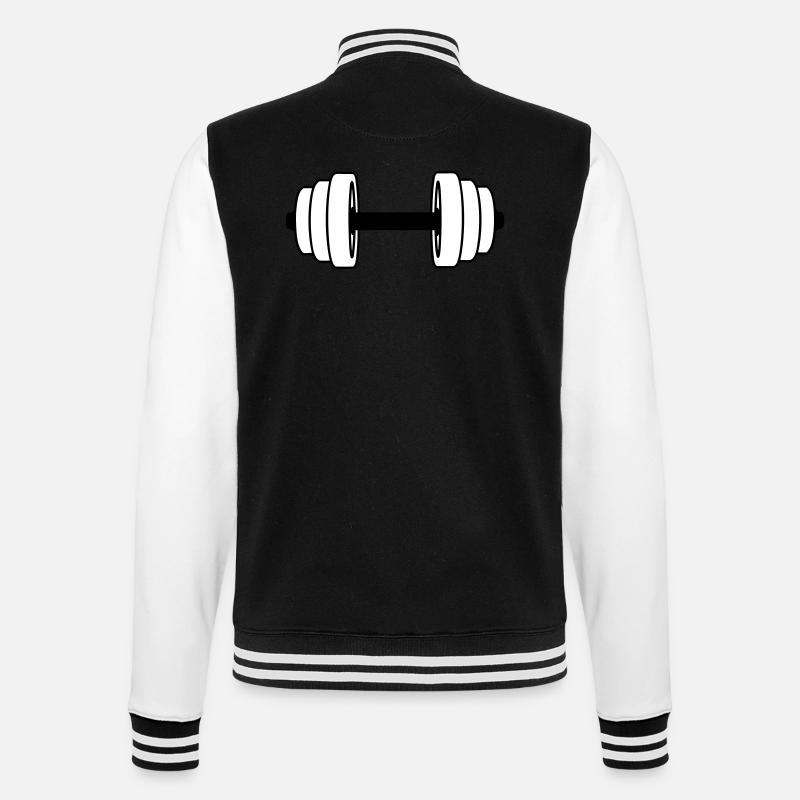 Hantel - College-Sweatjacke - Schwarz/Weiß