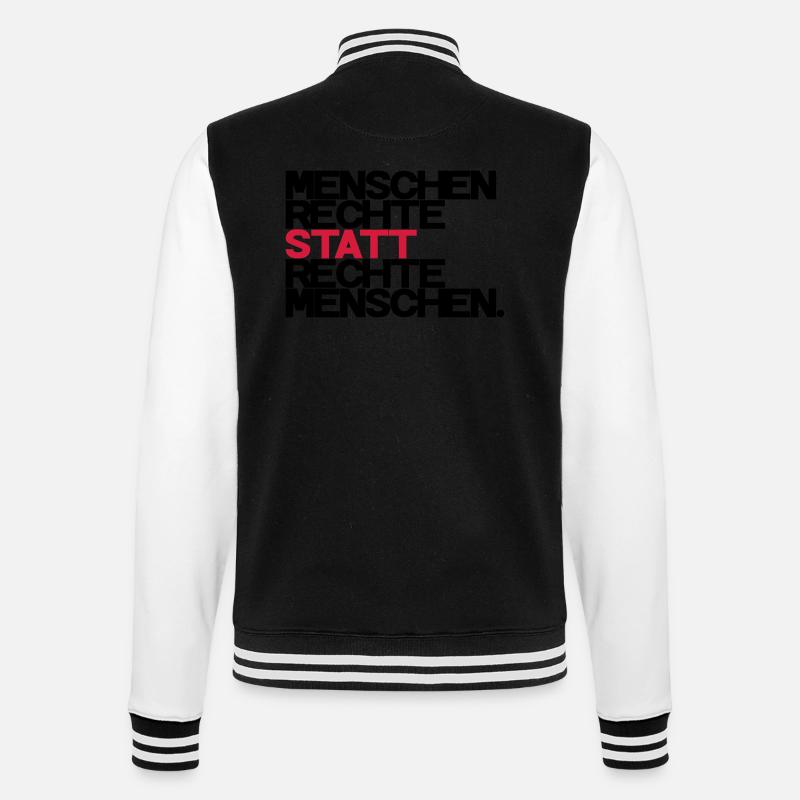 Menschenrechte - College-Sweatjacke - Schwarz/Weiß