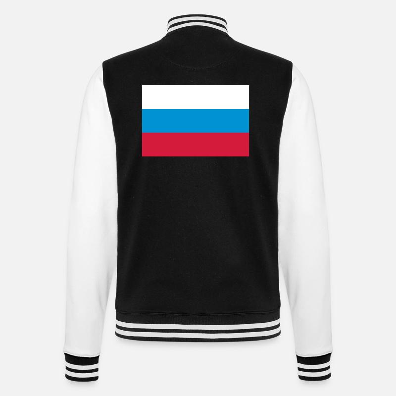 russia flag - College-Sweatjacke - Schwarz/Weiß