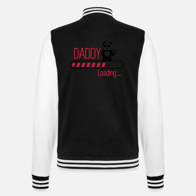 daddy loading - College Sweat Jacket - black/white