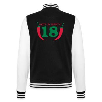 18_hot_spicy - College Sweat Jacket - black/white - Back - Marisol (170cm)