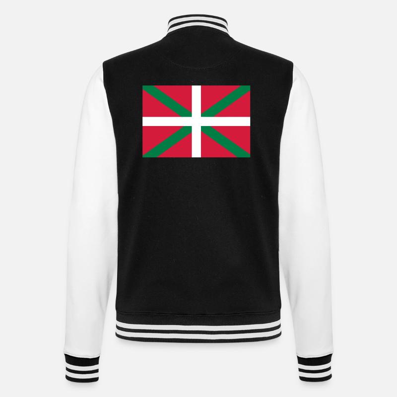 drapeau_basques_seul - College-Sweatjacke - Schwarz/Weiß