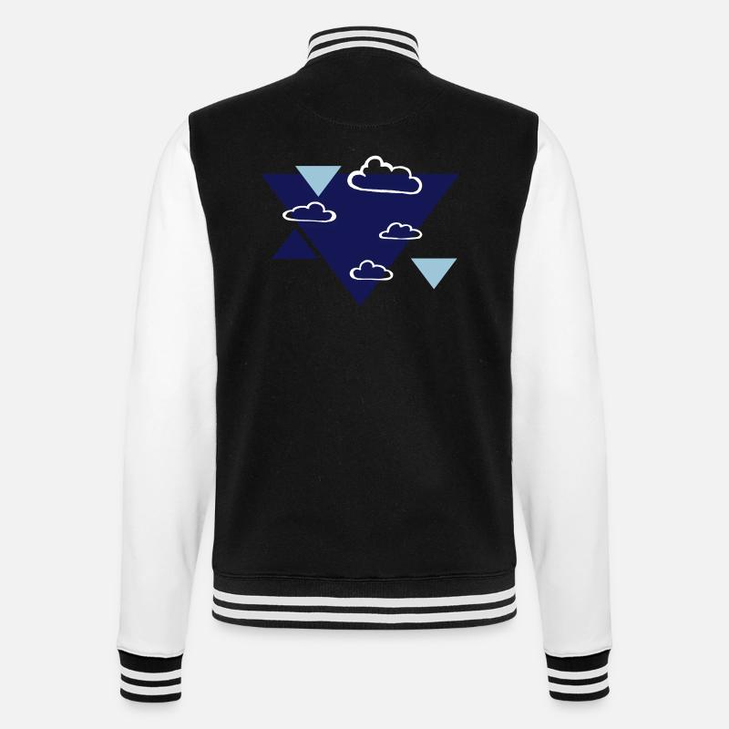 Clouds - printing inks freely selectable - College Sweat Jacket - black/white