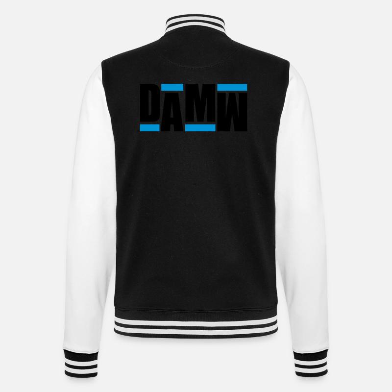 DAMW Retro - College-Sweatjacke - Schwarz/Weiß