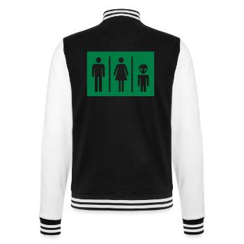 Mann-Frau-Alien - College-Sweatjacke - Schwarz/Weiß - Hinten - Marisol (170cm)