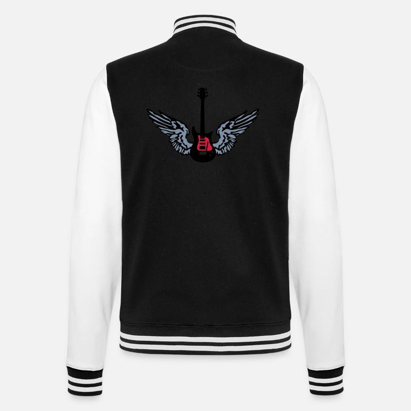 guitar_wings_042013_a_3c - College Sweat Jacket - black/white