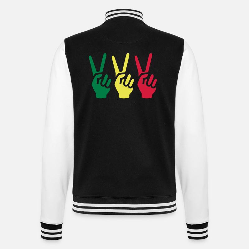 victory reggae - Veste Teddy - noir/blanc