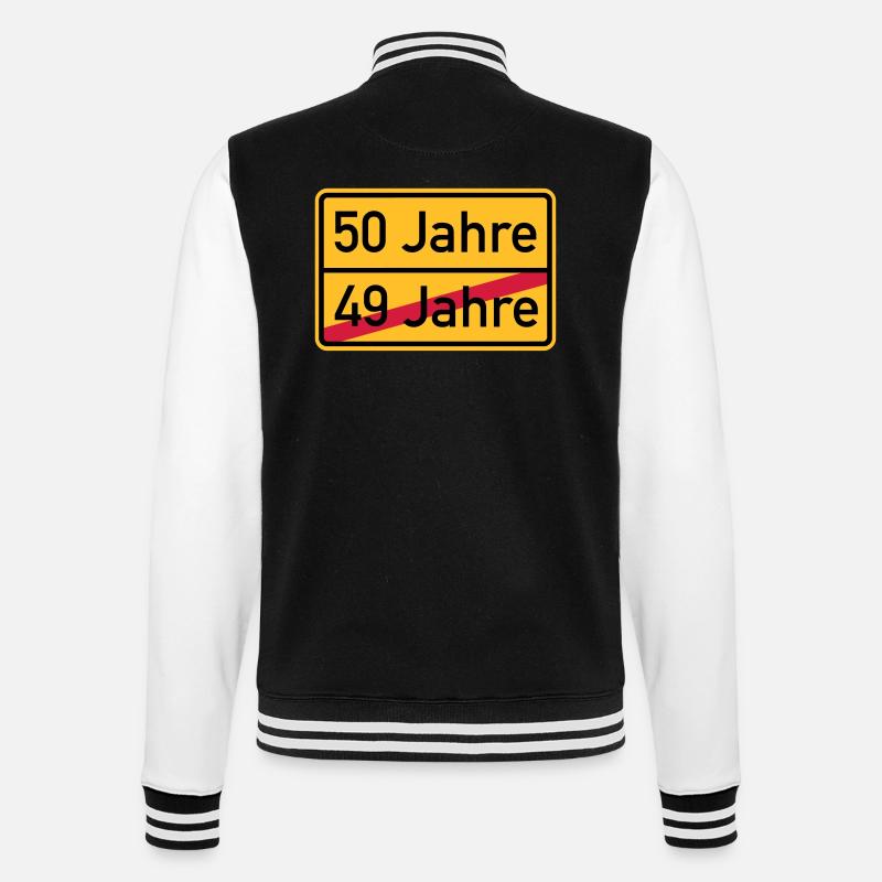 50. Geburtstag - College-Sweatjacke - Schwarz/Weiß
