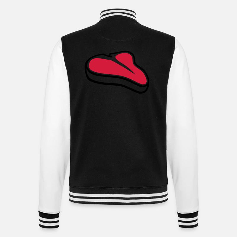 Steak - College-Sweatjacke - Schwarz/Weiß