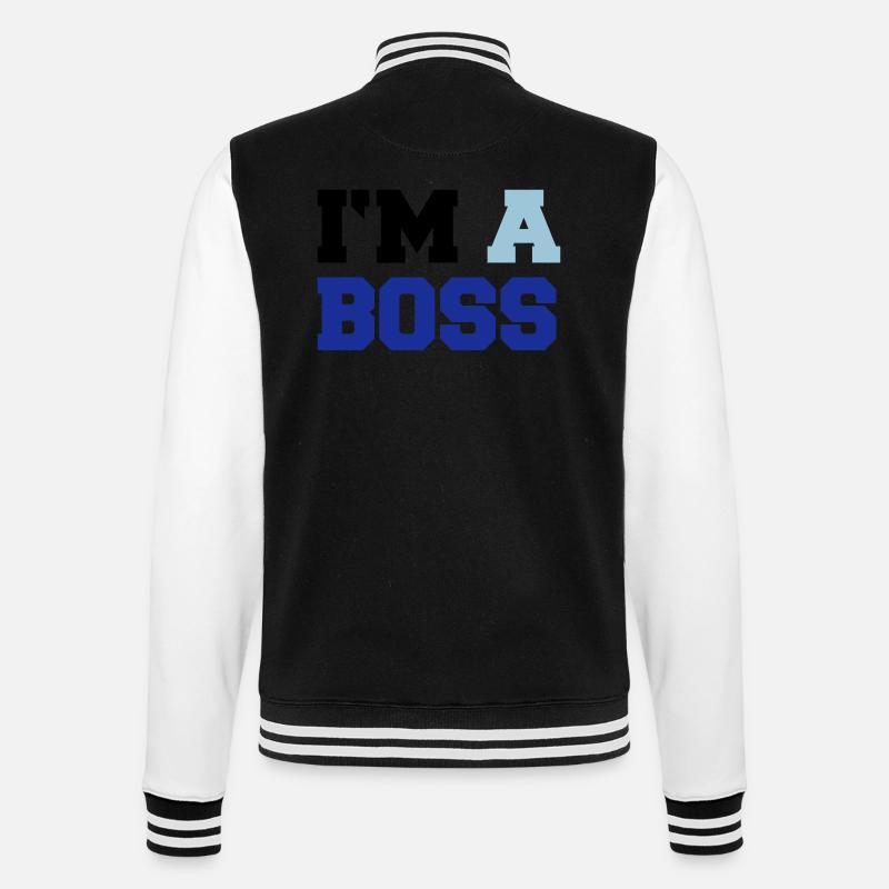 im_a_boss02 - College-Sweatjacke - Schwarz/Weiß