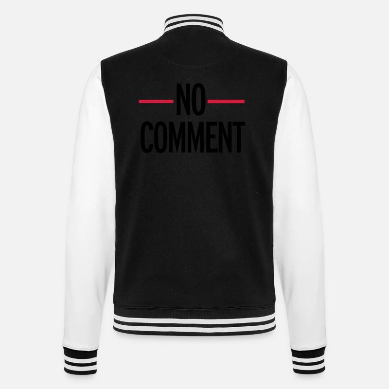 No Comment - College-Sweatjacke - Schwarz/Weiß