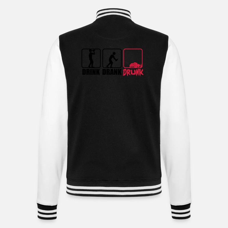 Evolution Hangover Drink Drank Drunk - College-Sweatjacke - Schwarz/Weiß