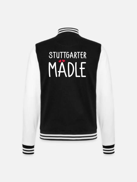 Stuttgarter Mädle - College-Sweatjacke - Schwarz/Weiß