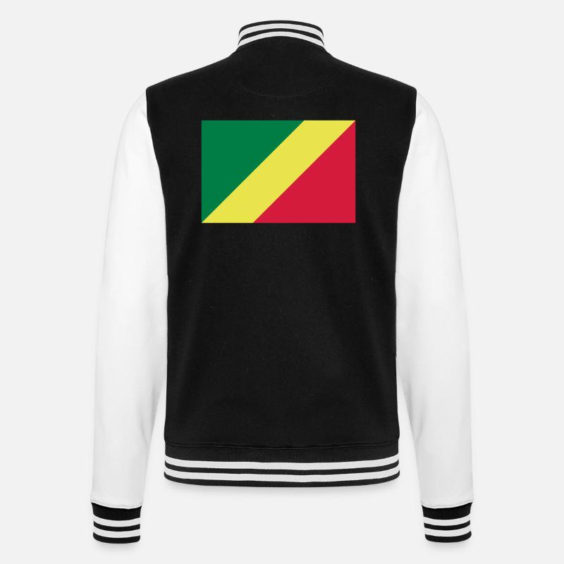 Drapeau Congo / Congo flag - Veste Teddy - noir/blanc