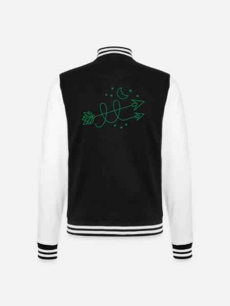 Pfeilrichtung mit Mondsichel - College-Sweatjacke - Schwarz/Weiß